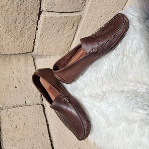 Clarks Ashmont Race Driving Loafers Mens Size 8M Brown Leather Shoes Moccasin